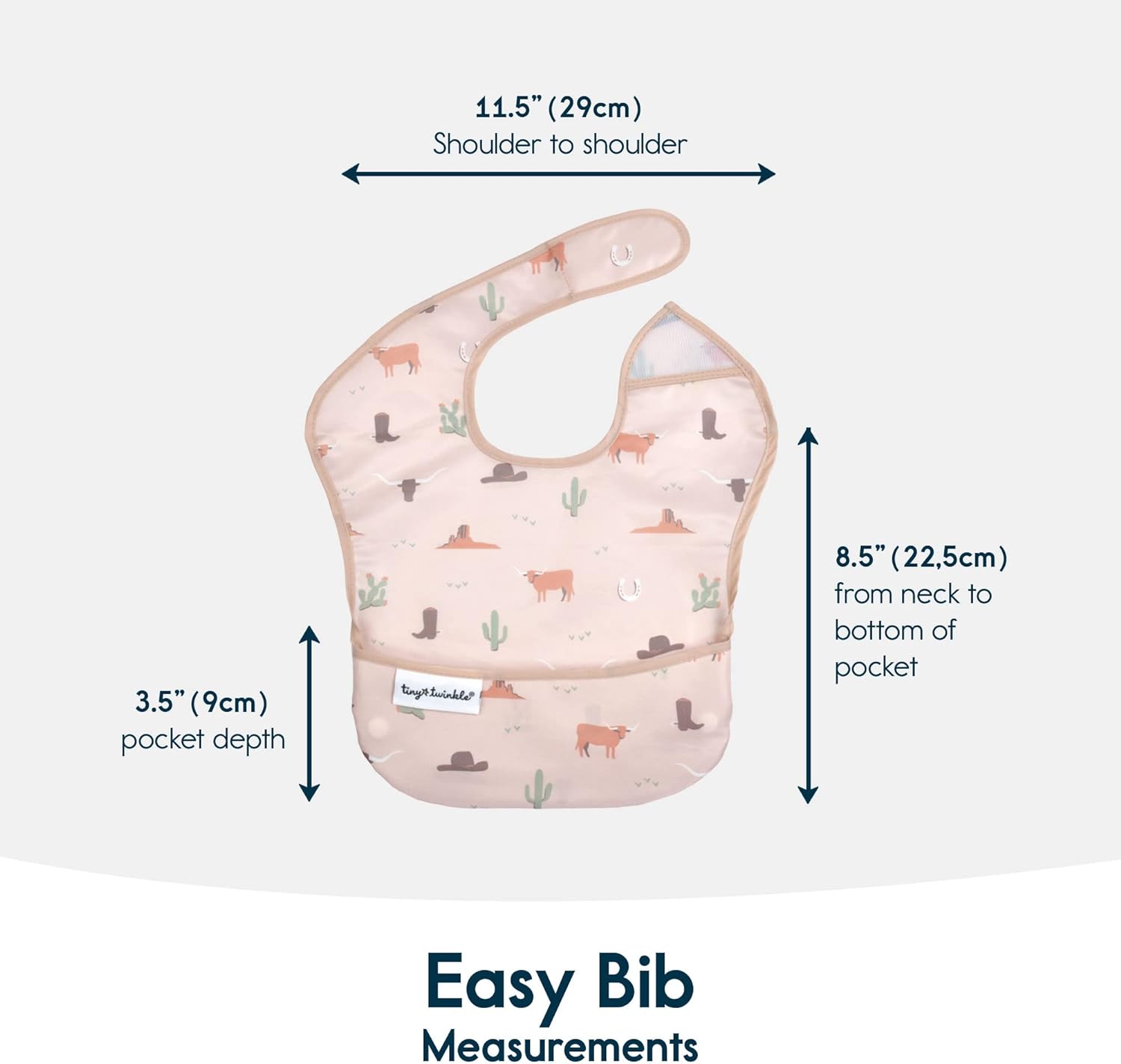 Tiny Twinkle Mess-Proof Baby Bib - Waterproof Bib for Baby Boy or Girl - PVC, BPA & Phthalate Free - Baby Food Bibs…… - Image 5